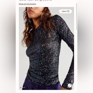 Free People Gold Rush Long Sleeve Top
